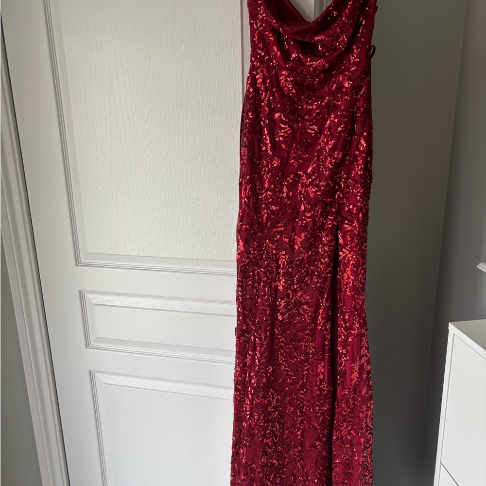 Elegant Red Sequin Gown